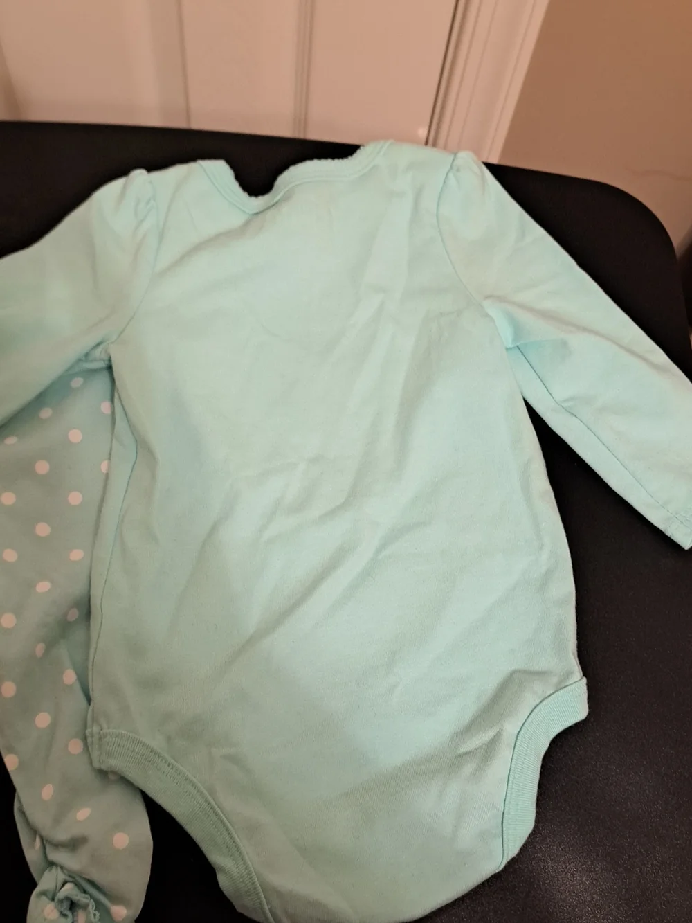 Baby Girls Mint Green Long-Sleeve One-Piece Bodysuit - Made With Love